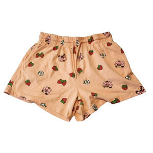 Strawberry Shortcake Sleepwear Loungewear Peach Drawstring Shorts Women's Small